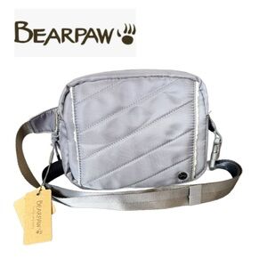Bearpaw Quilted Waist/Sling Bag in Light Gray